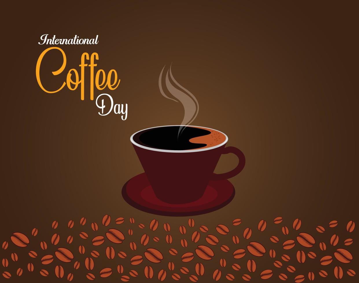 international coffee day Concept. October 1. Suitable for greeting card, poster and banner background. Vector Illustration.