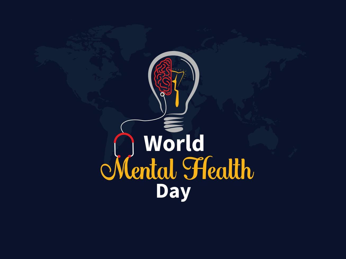 World Mental Health Day. October 10.Poster and Banner Day with nice and creative design illustration beautiful abstract world brain mental healthy concept. vector