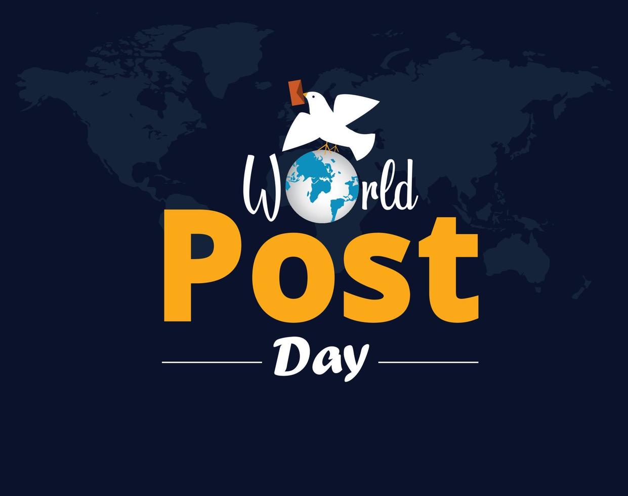 World post day concept. October 9 Template for background, banner, card, poster. vector illustration.