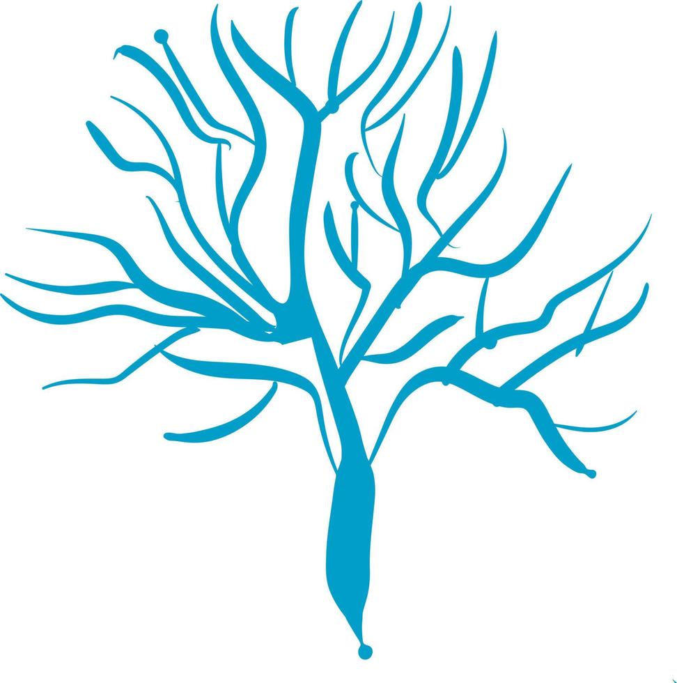 silueta azul del árbol. vector