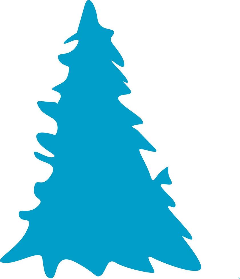 silueta azul del árbol de navidad. vector