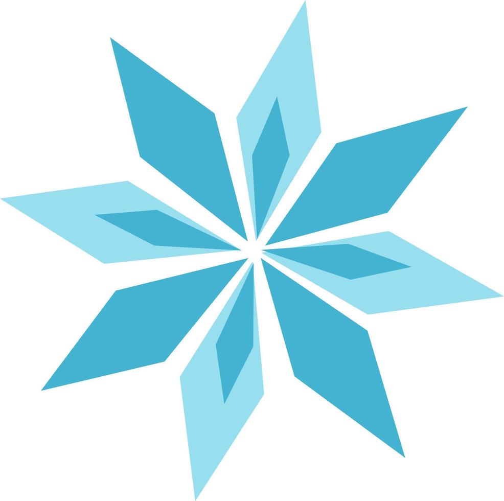 Geometric blue snowflake. vector