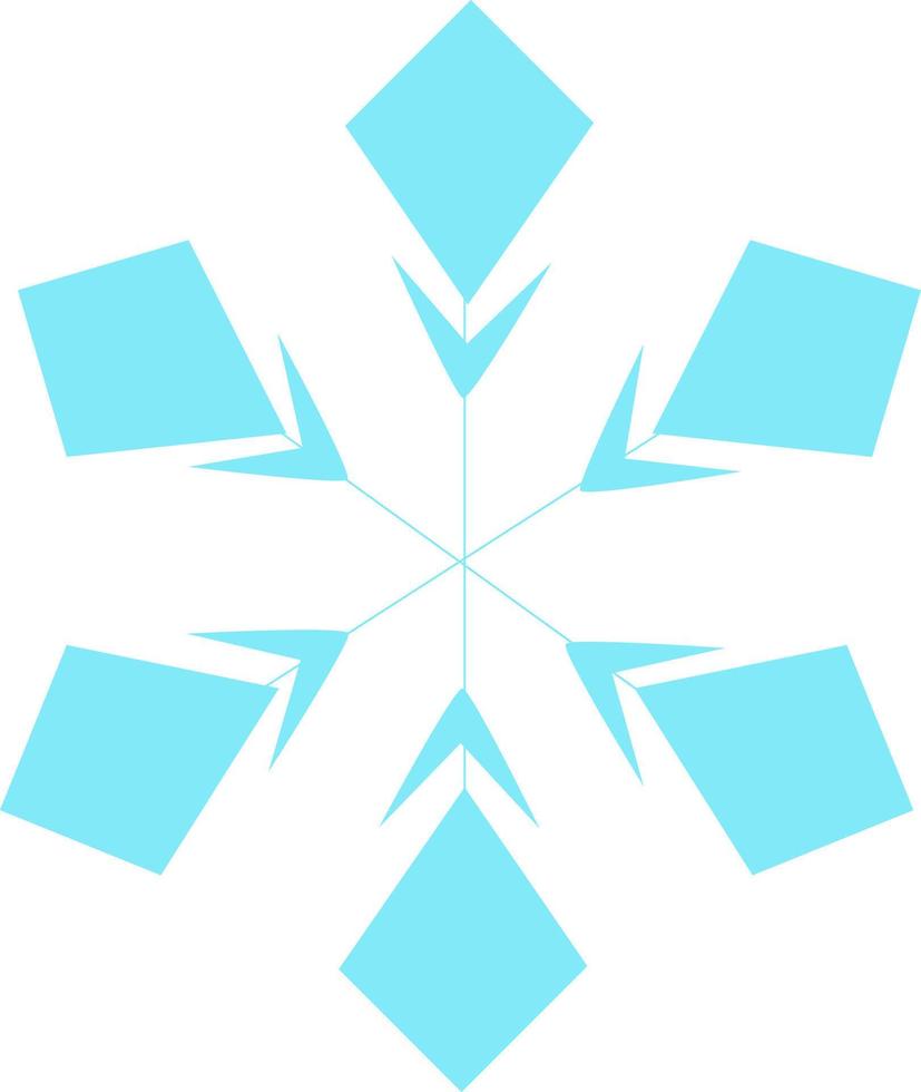 Geometric blue snowflake. vector