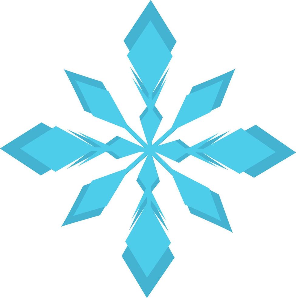 Geometric blue snowflake. vector