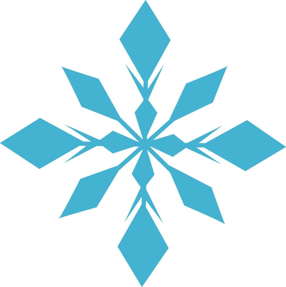 Geometric blue snowflake. vector