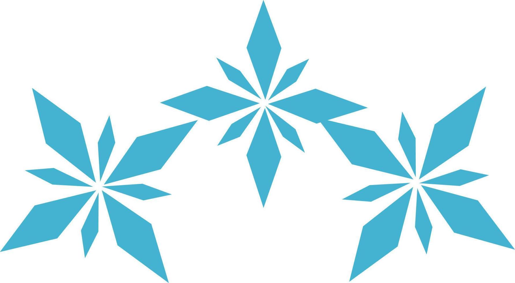 Blue geometric snowflakes. vector