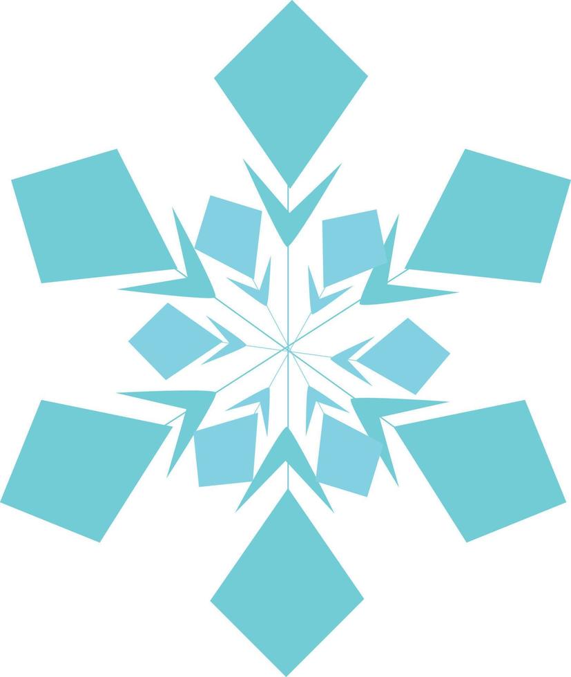 Geometric blue snowflake. vector