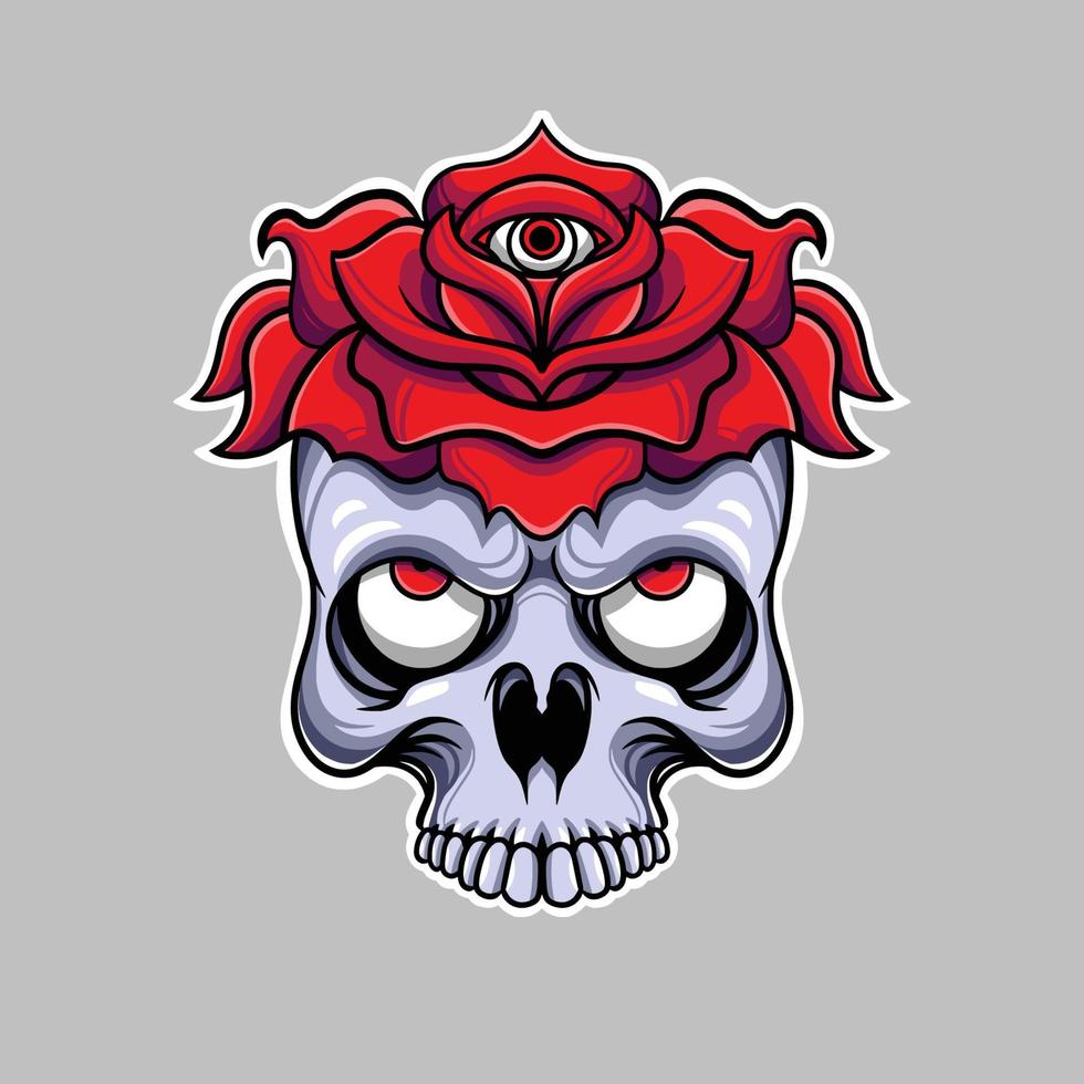 Skull Rose Illustration vector