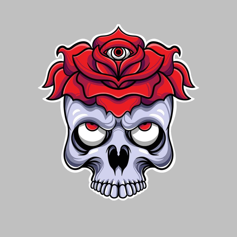 Skull Rose Illustration vector