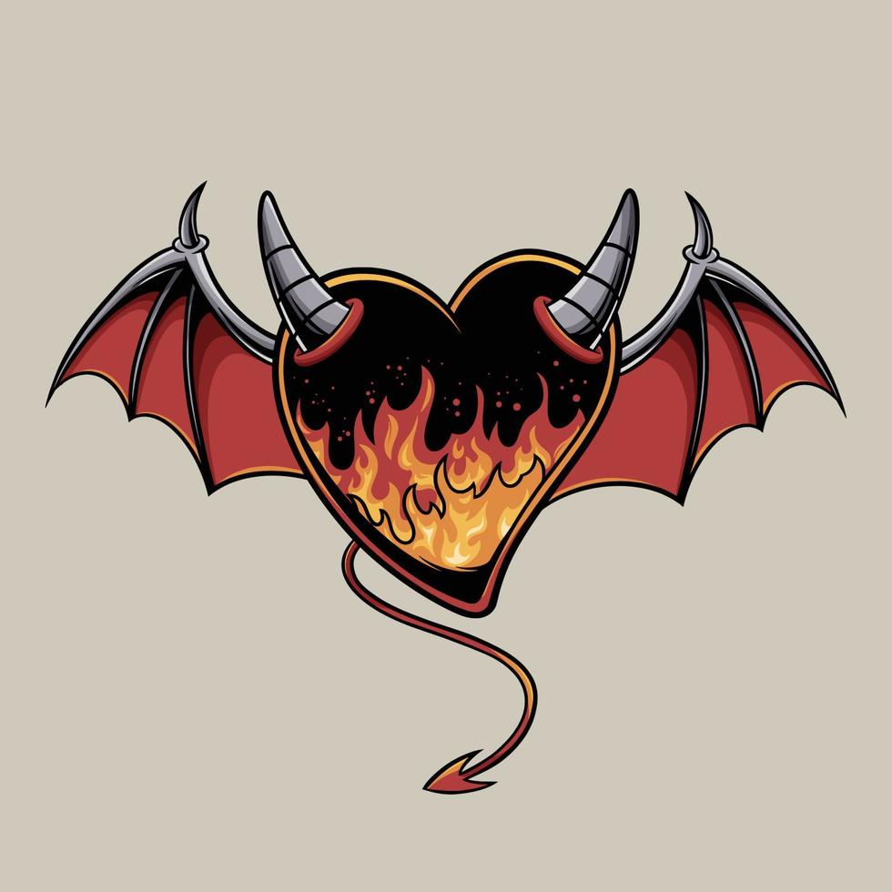 amor diablo ilustración vector