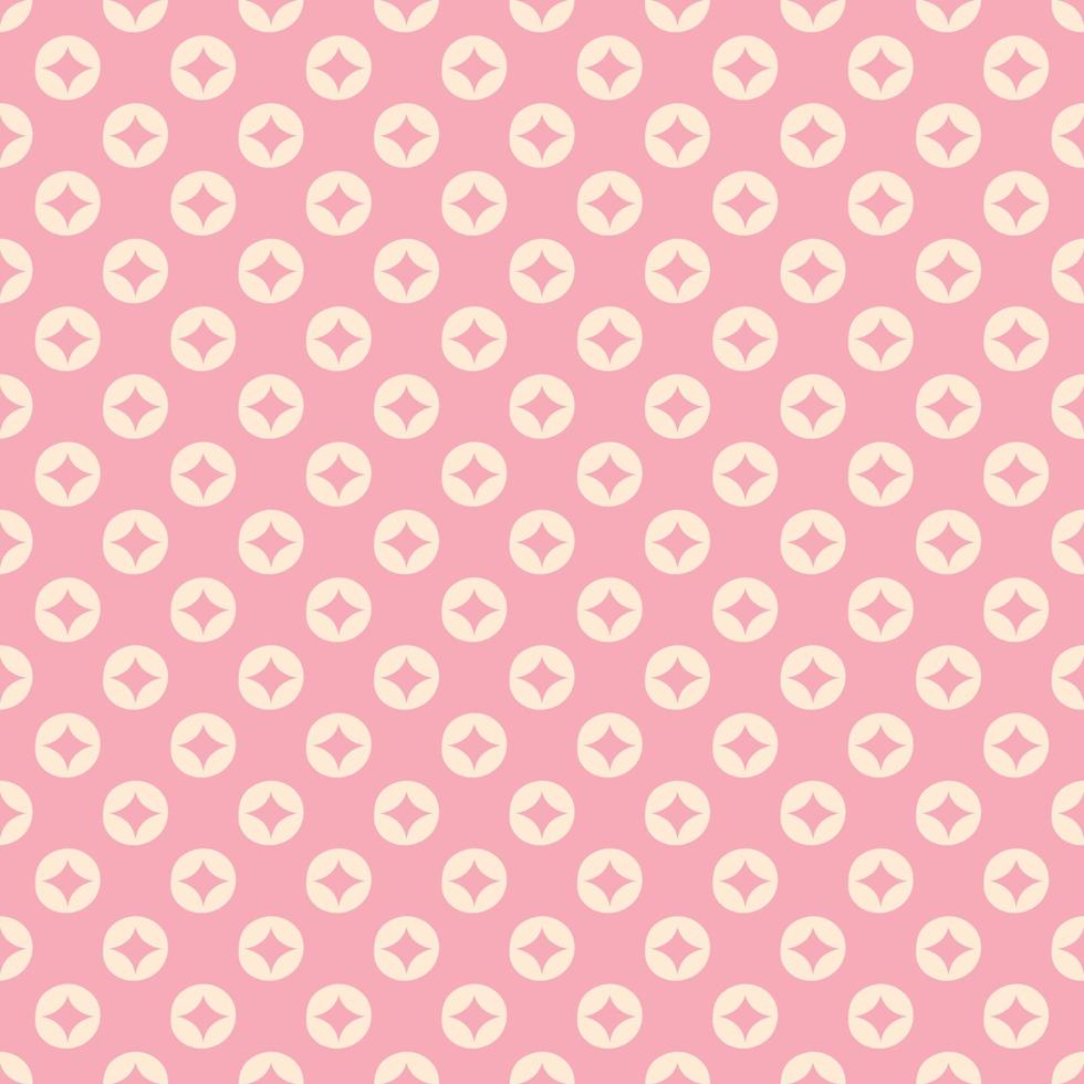 Korean pattern. Pink korean traditional pattern with hand drawn circle, geometric shapes. Asian traditional motif, chinese seamless pattern, japanese repeated background. Vector illustration