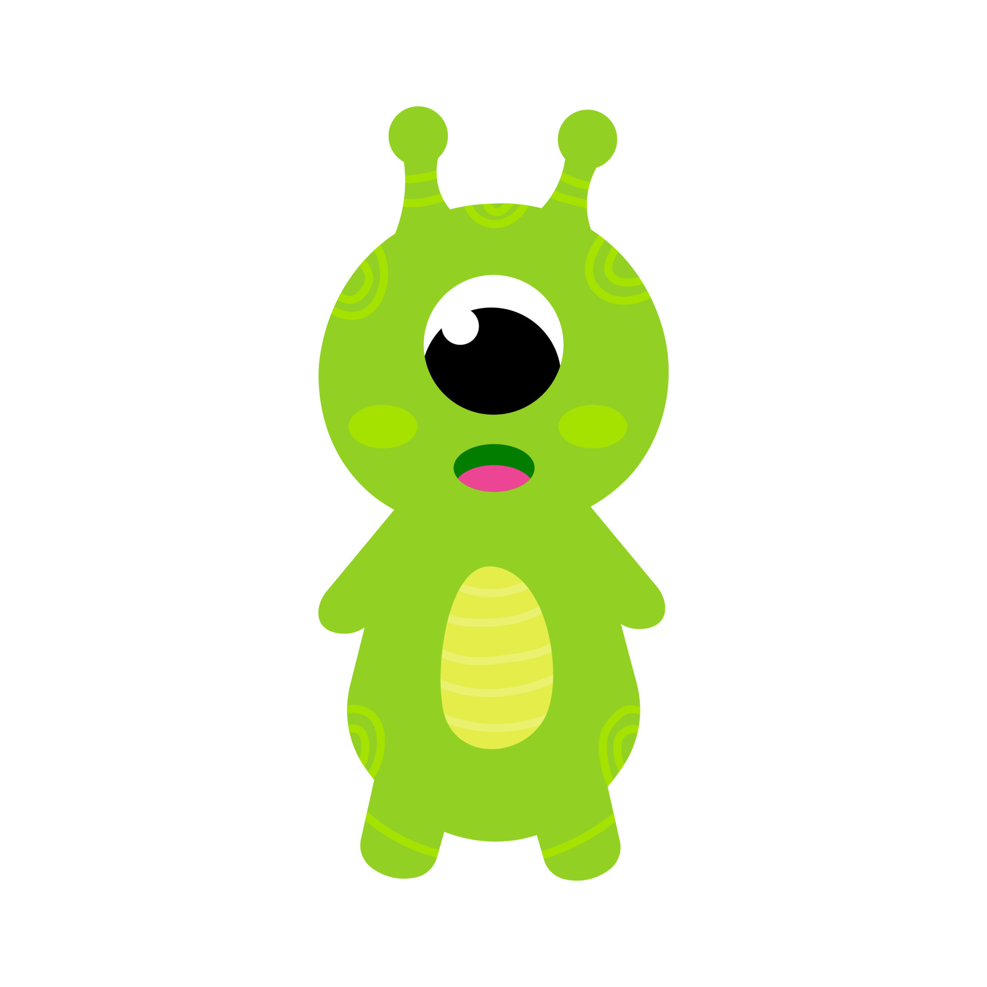 Cute Space Monster For Halloween In Childish Style Cosmic Alien Green Character Kawaii Baby Creature Vector Art At Vecteezy