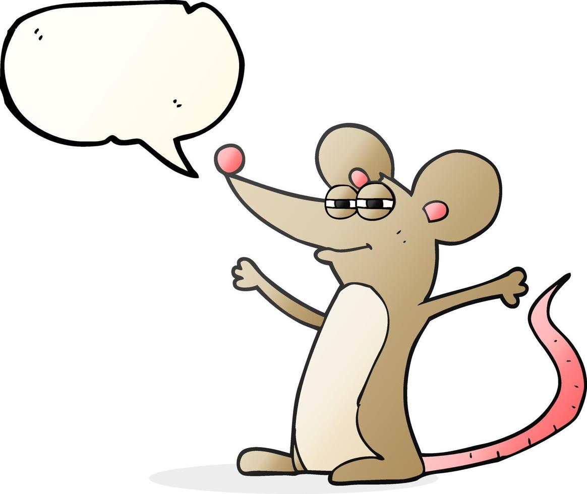 freehand drawn speech bubble cartoon mouse vector