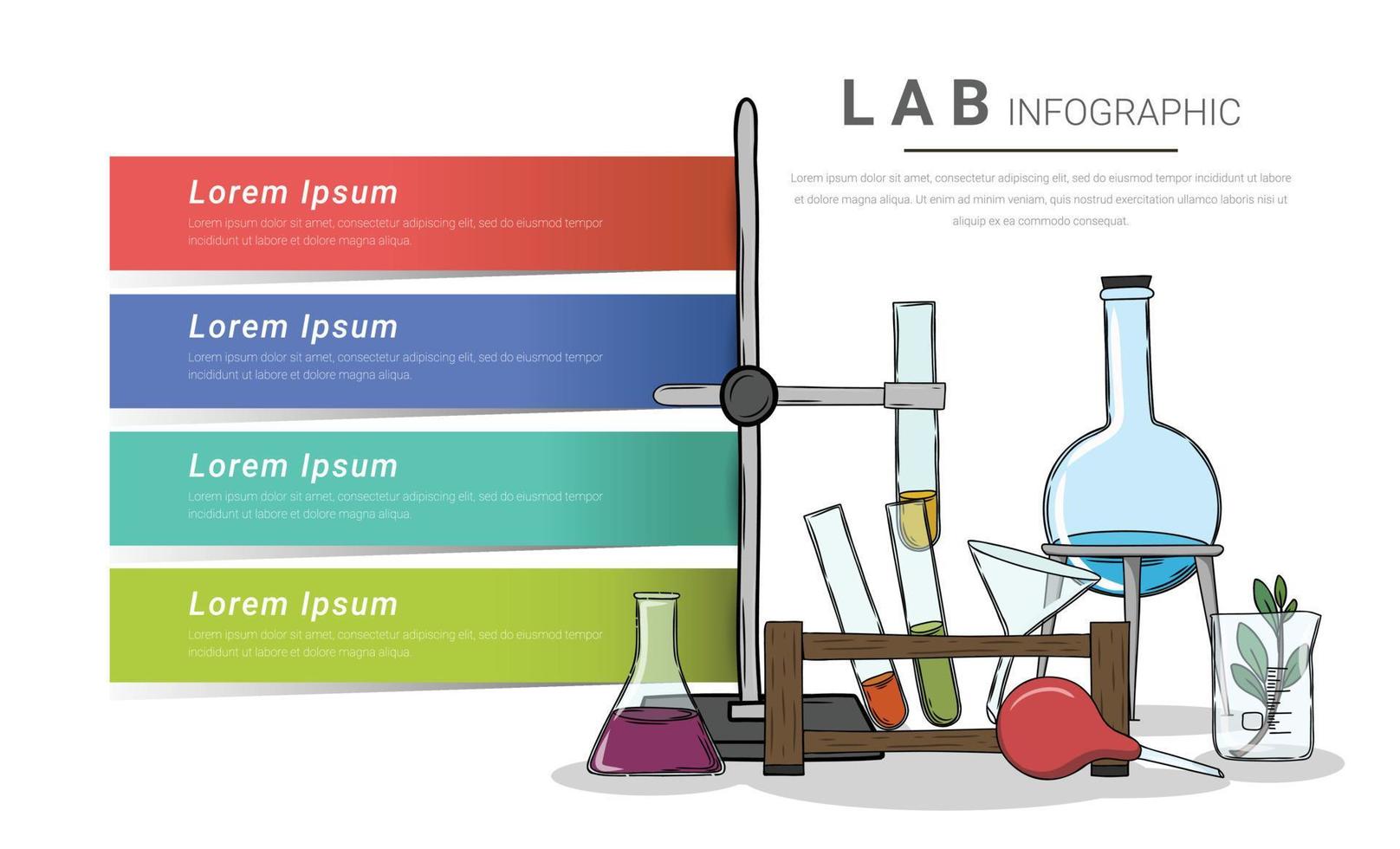 laboratorio de biología para el concepto de presentación de infografías. vector