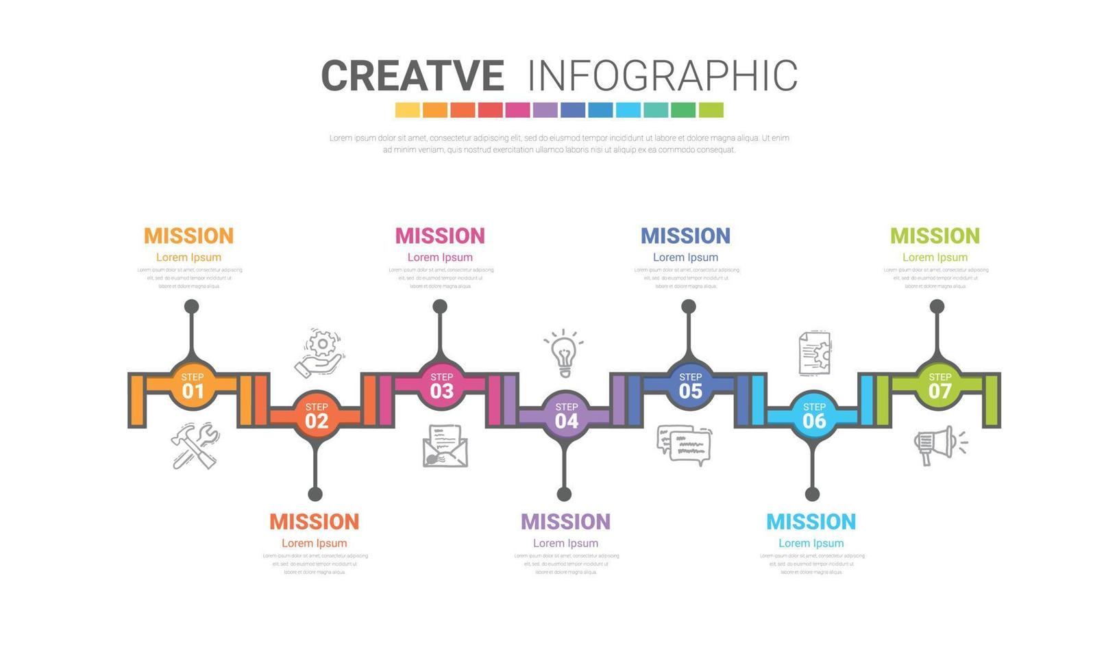 Timeline business for 7 options vector