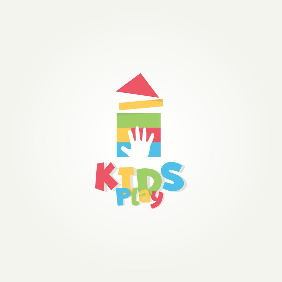 minimalist modern kids toy simple flat icon logo template vector illustration design. children education by montessori system logo concept