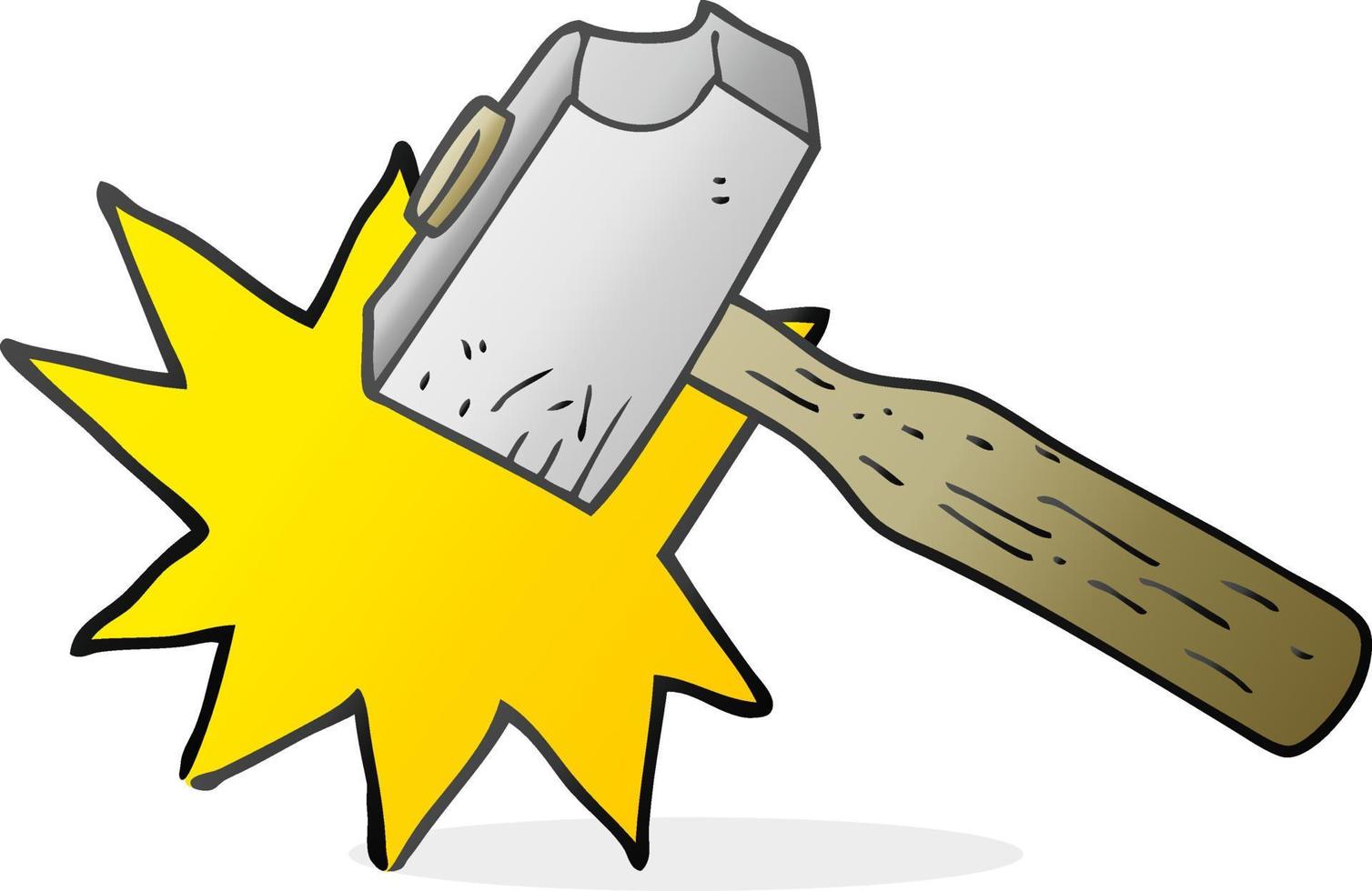 freehand drawn cartoon mallet vector