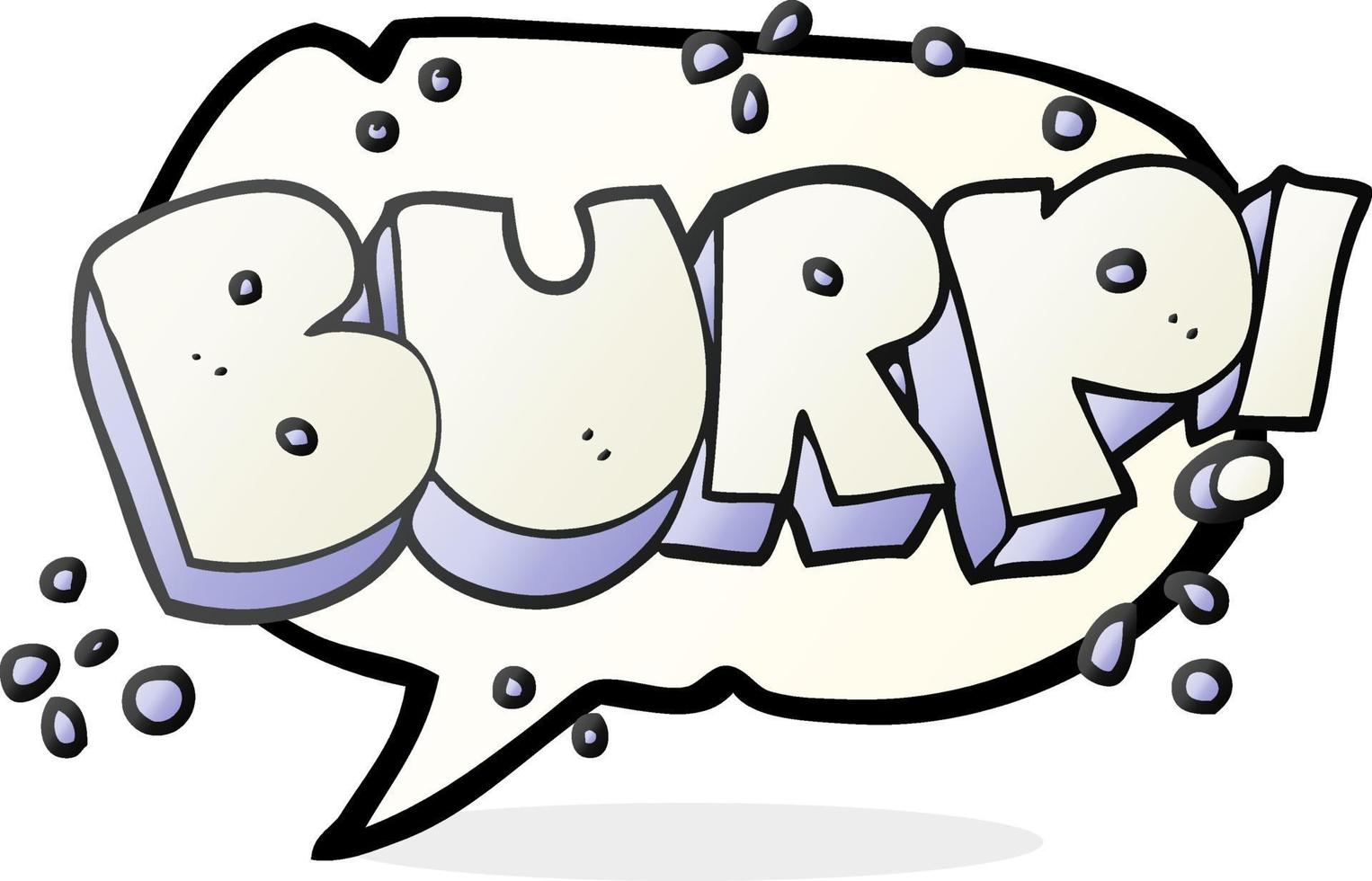freehand drawn speech bubble cartoon burp text vector