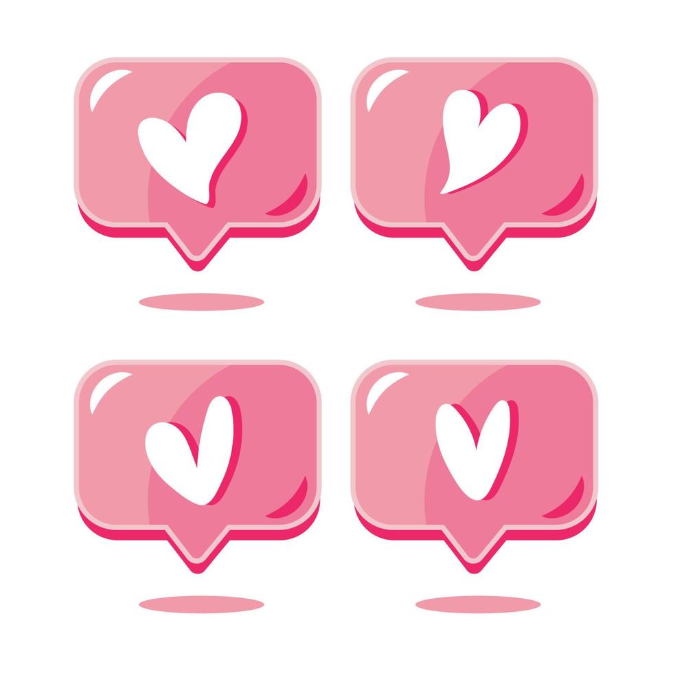 Pink Heart shape social media notification vector illustration pro download