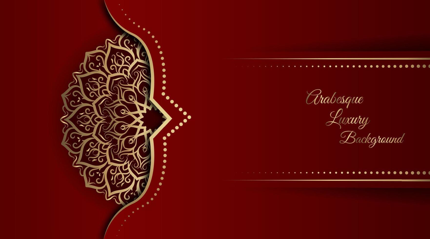 red and gold, mandala background vector