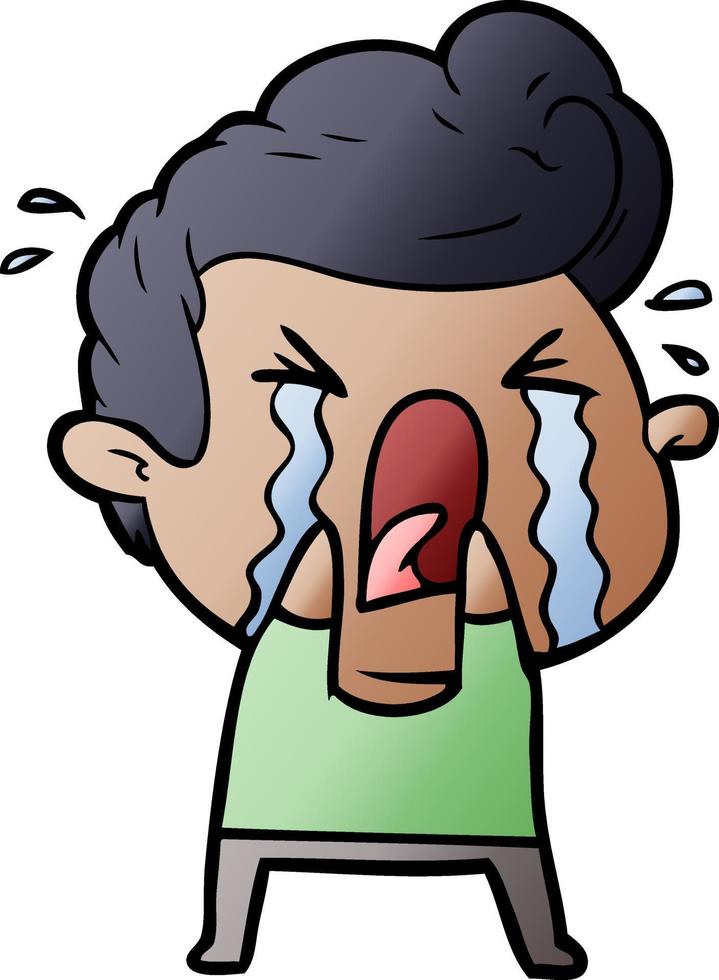 cartoon crying man vector