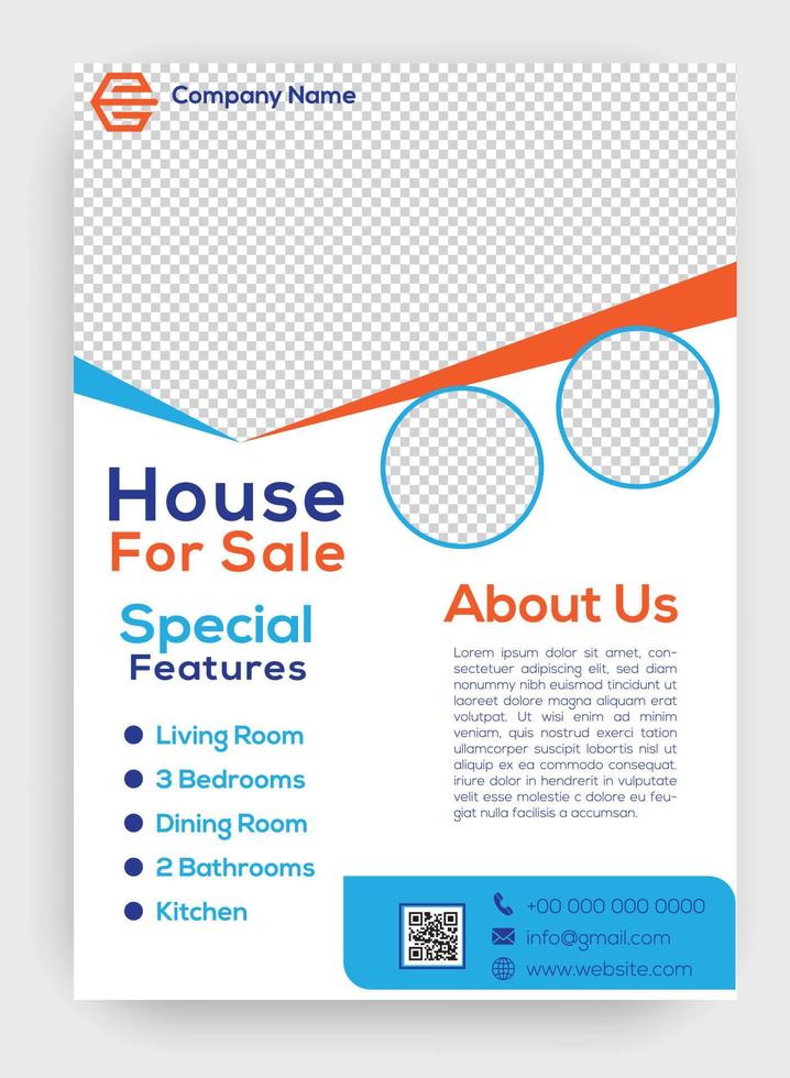 real estate company  flyer ,house on sale flyer, real estate ad vector