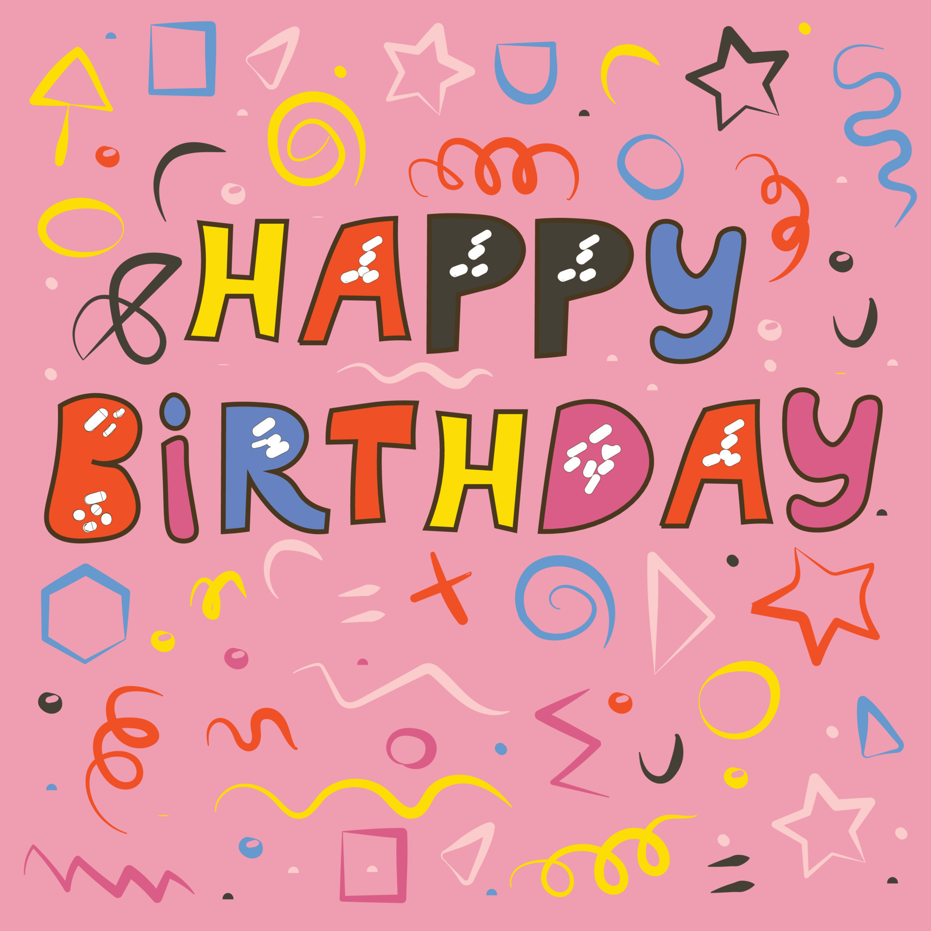 Simple Upbeat Childish Drawing Scribble Decoration Funny Letters Simple Upbeat Childish Drawing Scribble Decoration Funny Letters