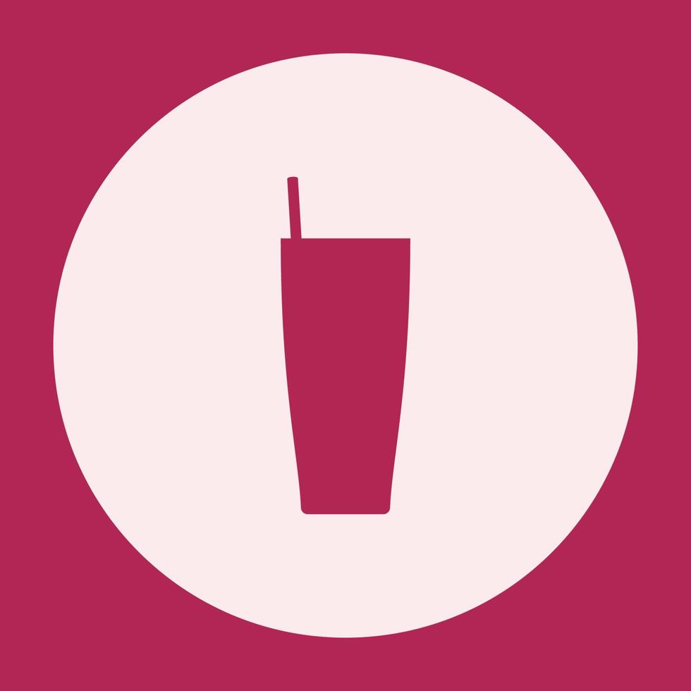 juice glass icon bold glyph with round background for social media highlight vector