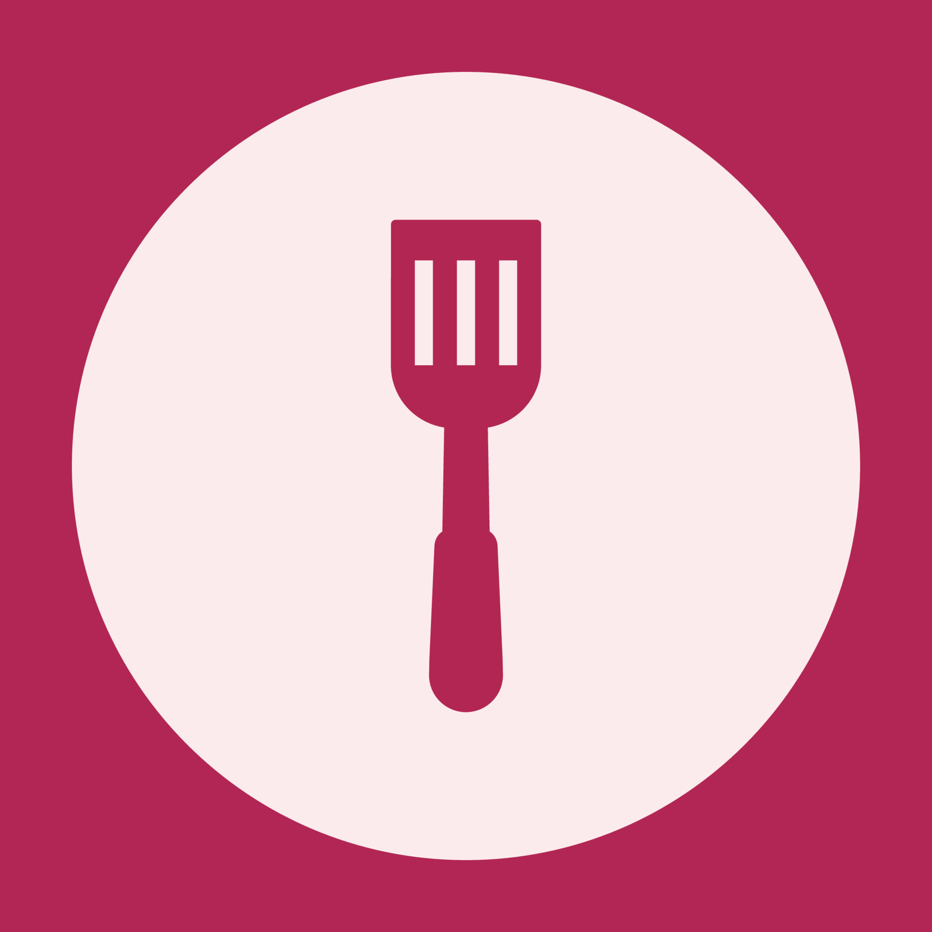 spatula icon bold glyph with round background for social media