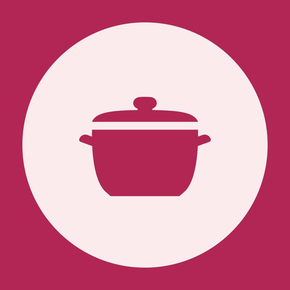 closed cooking pot icon bold glyph with round background for social media highlight vector