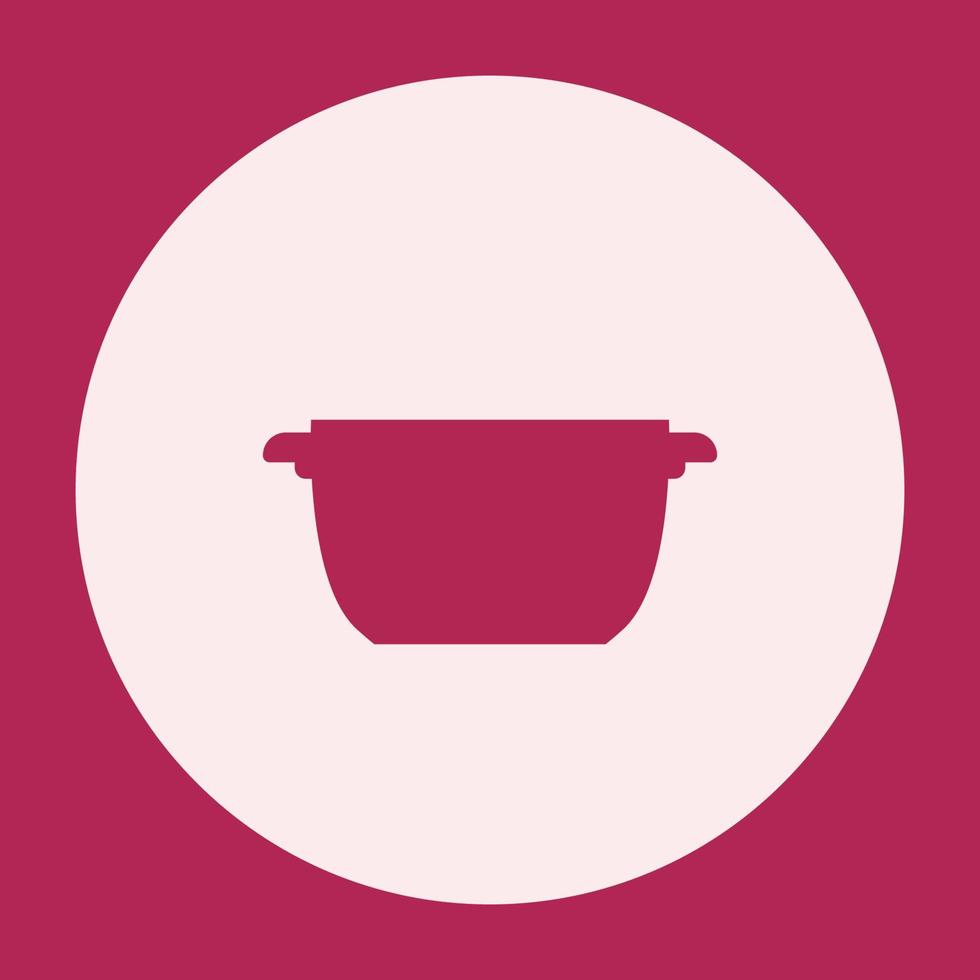 cooking pot icon bold glyph with round background for social media highlight vector