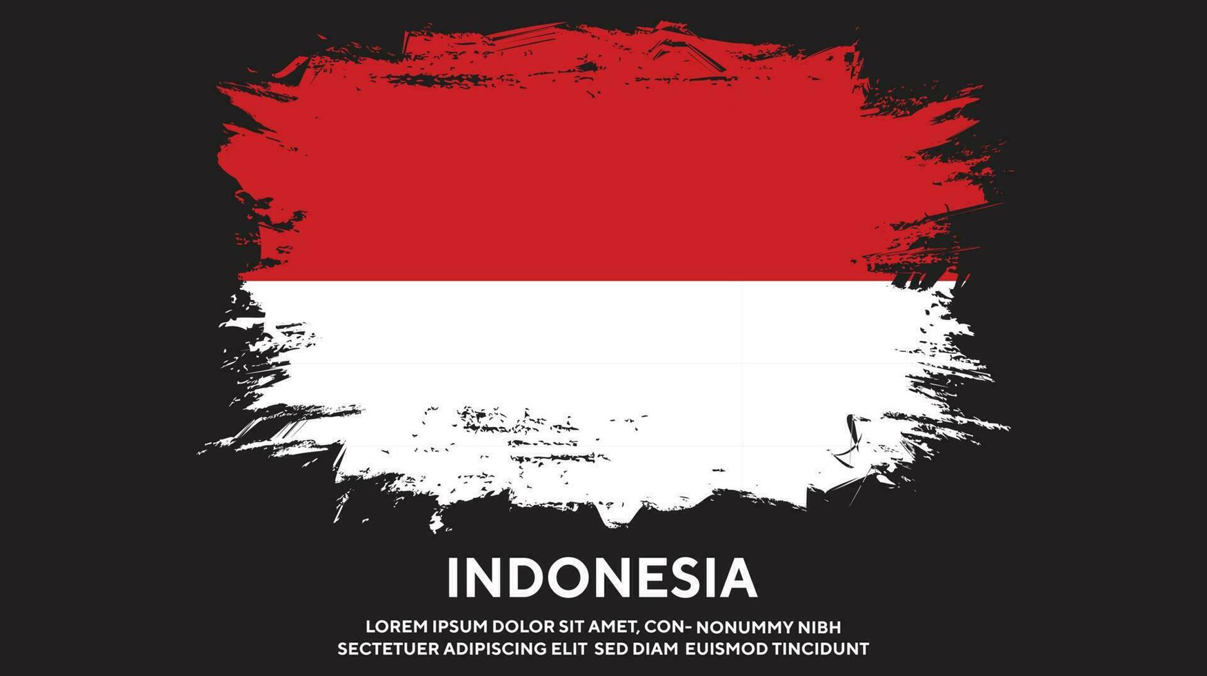 vector de diseño de bandera colorida de textura grunge de indonesia
