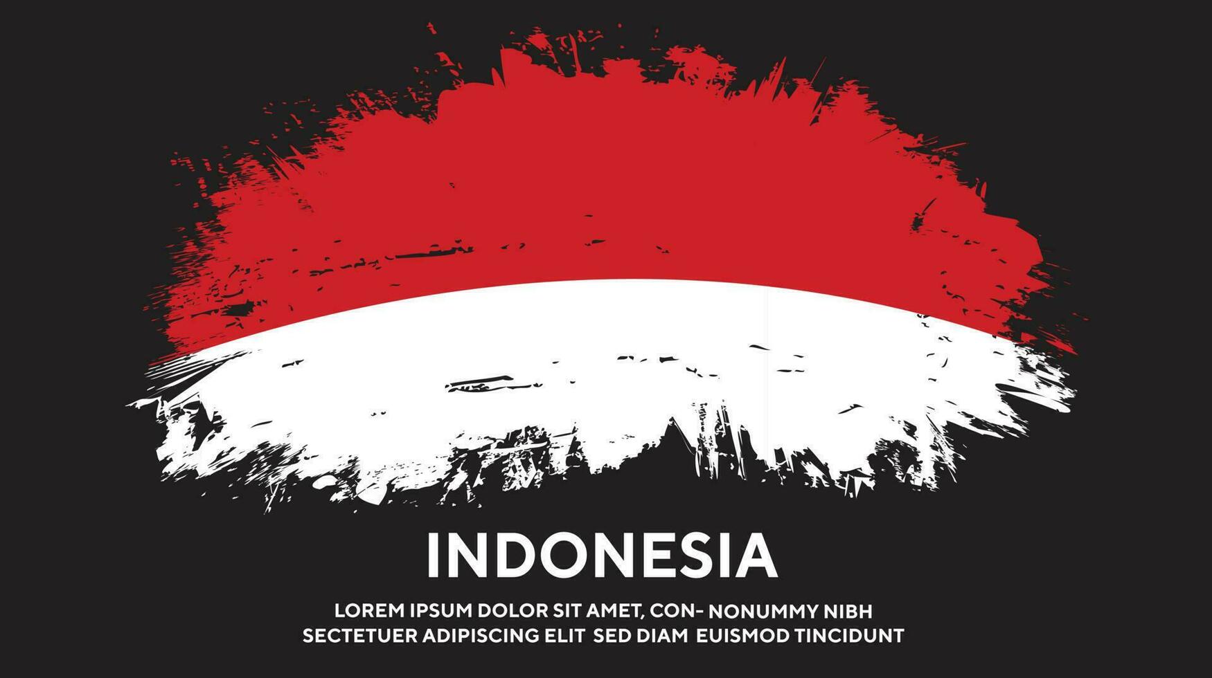 Wavy Indonesia grunge texture flag design vector