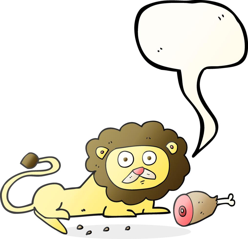 freehand drawn speech bubble cartoon lion vector