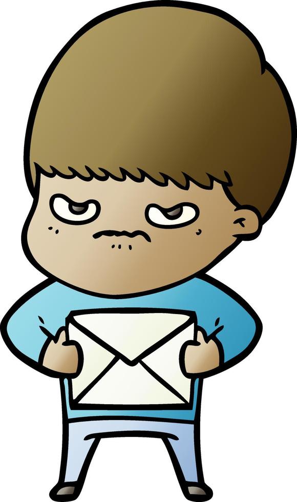 angry cartoon boy vector