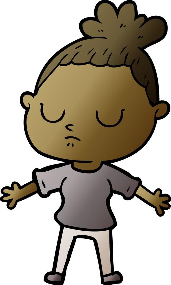 cartoon calm woman vector