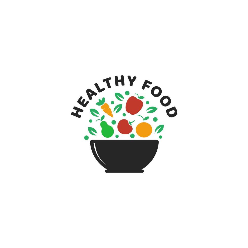 Healthy lifestyle logo, Vector icon template for vegan restaurant, diet menu, natural products