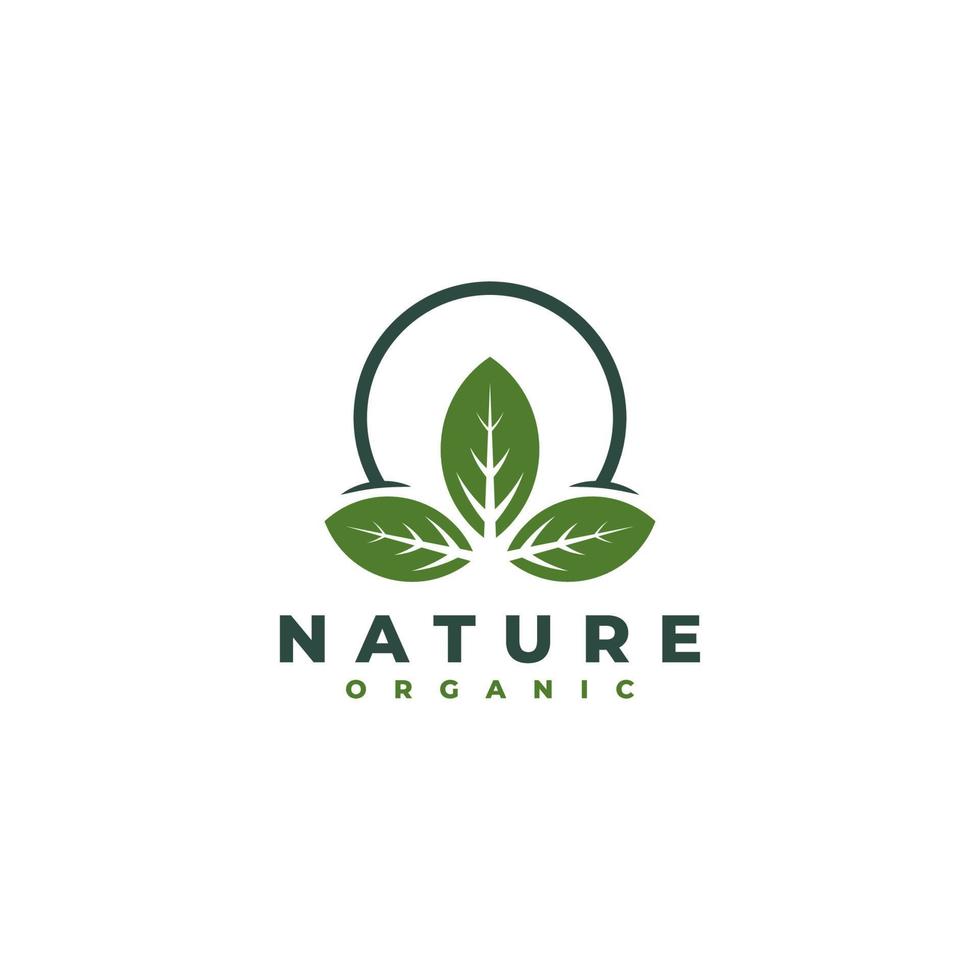 Green leaf ecology nature element vector icon, green leaf nature logo vector design template element