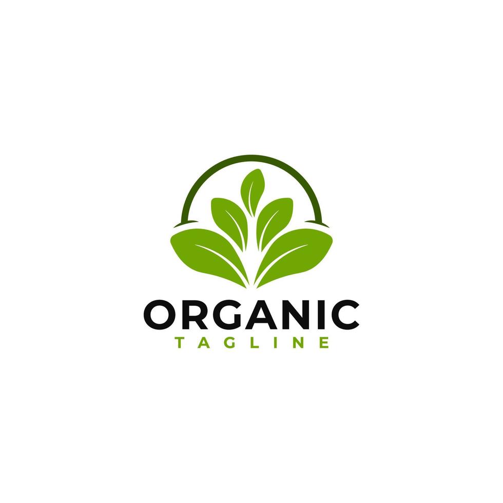 Green leaf logo vector illustration template design, plant, ecology logo vector design inspiration