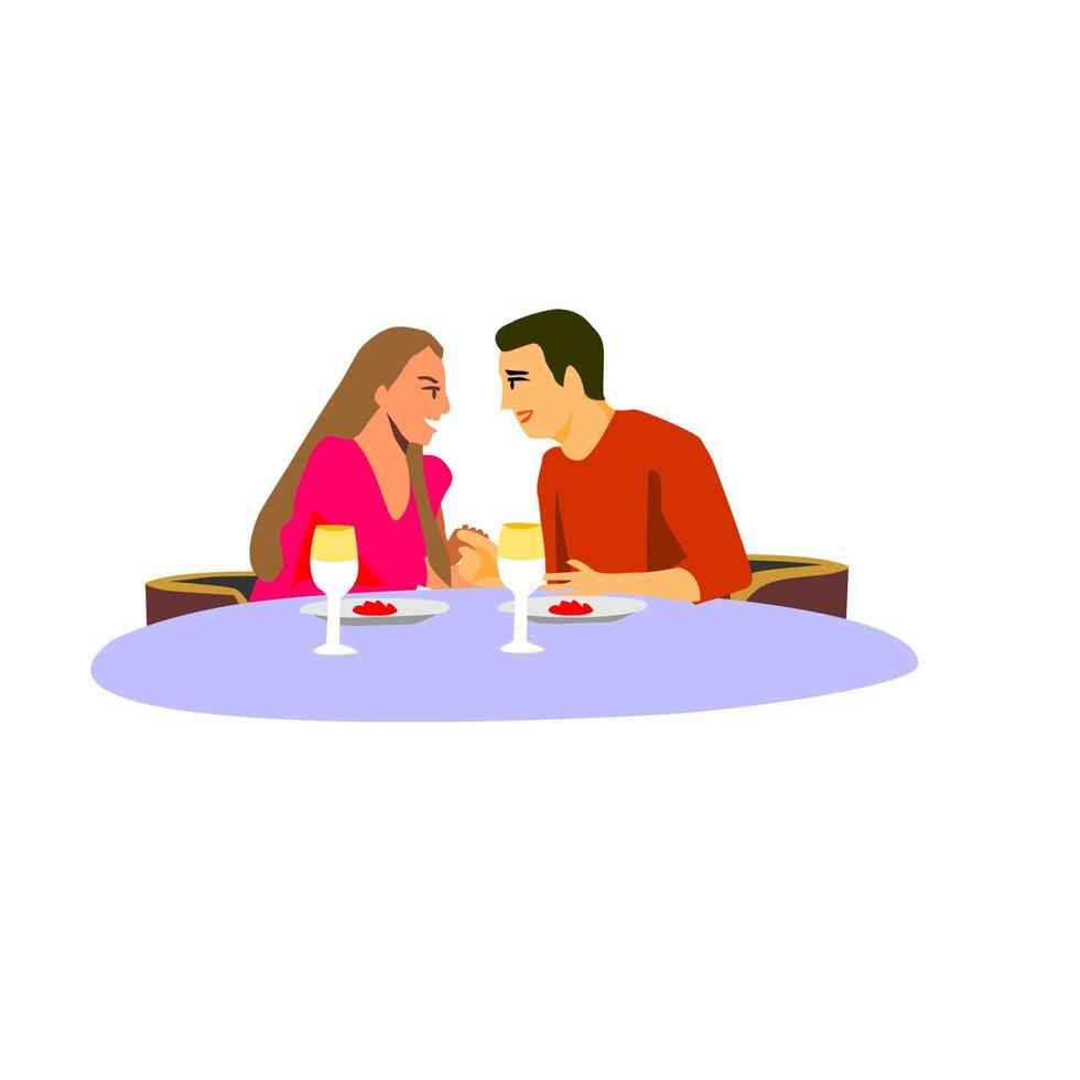 cena de pareja. signo y símbolo de fecha romántica. vector