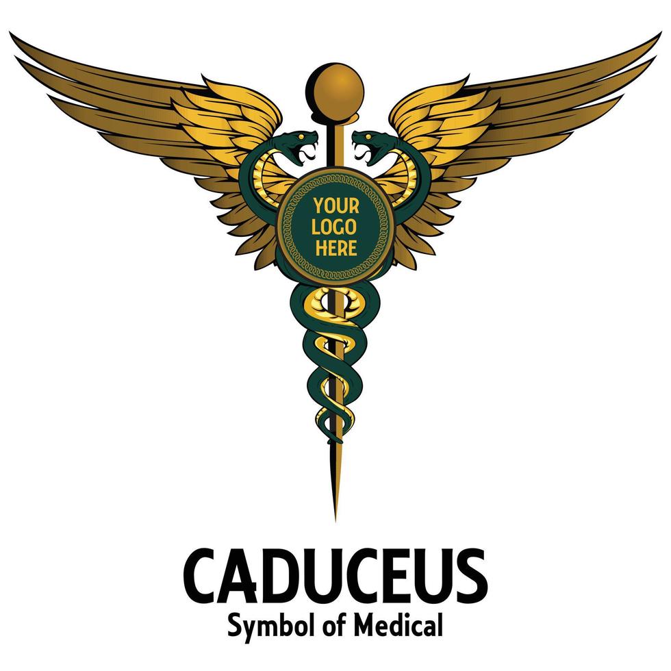 símbolo médico caduceo vector