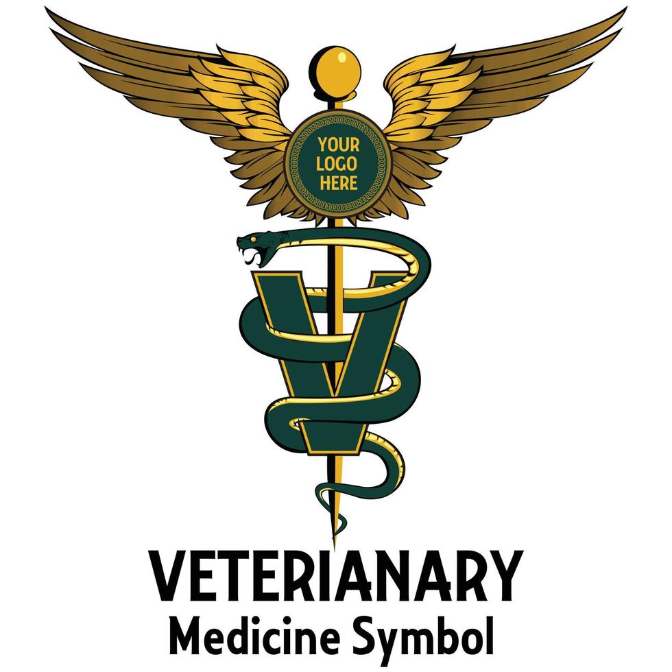 vara veterinaria del símbolo del caduceo de asclepio vector