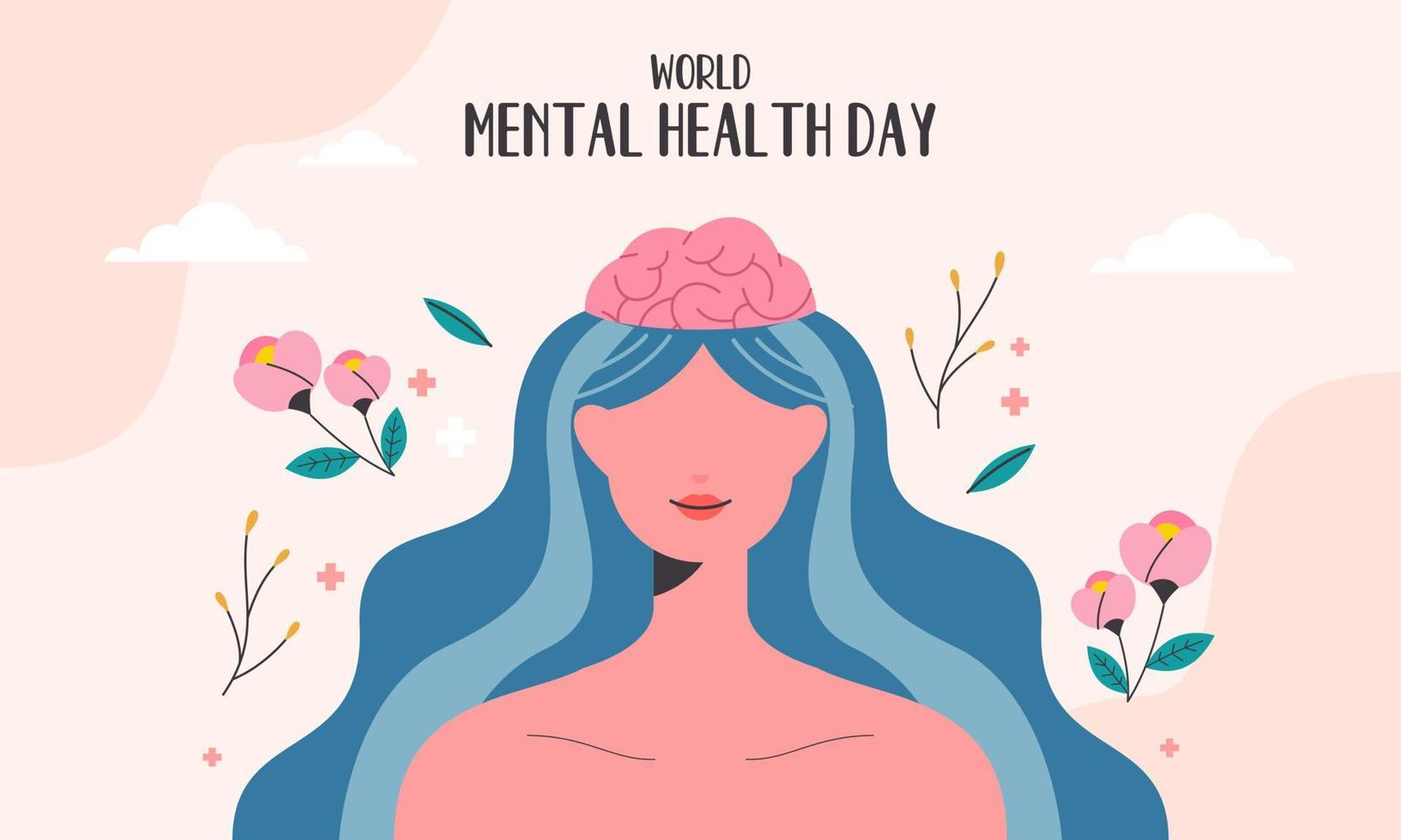 fondo de vector de día mundial de la salud mental