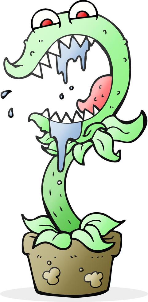 freehand drawn cartoon carnivorous plant vector