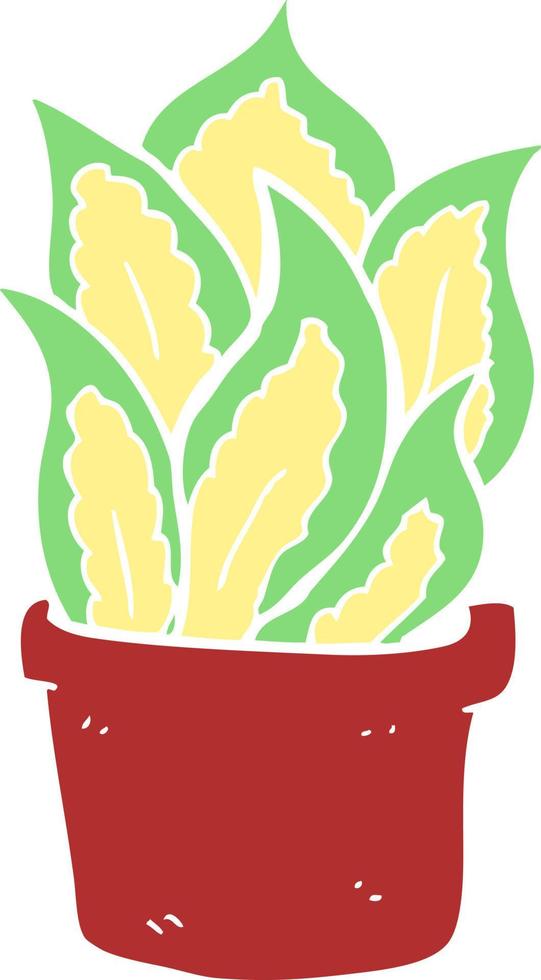 flat color illustration of house plant vector