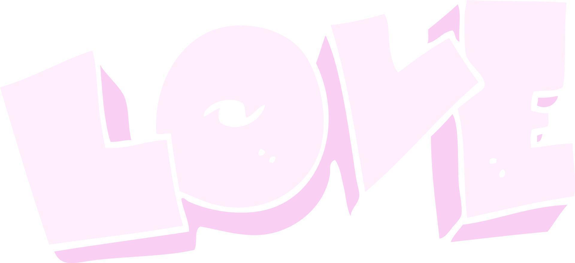 flat color illustration of love sign vector