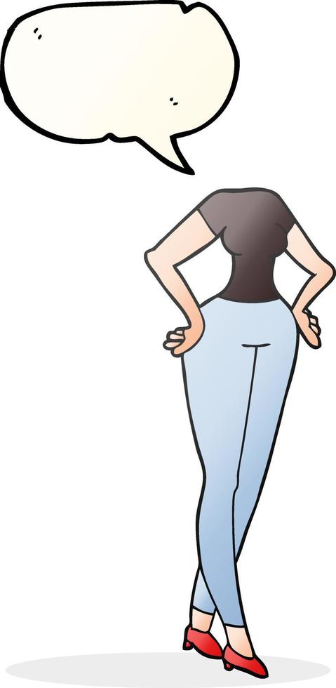 freehand drawn speech bubble cartoon headless body  add own photographs vector