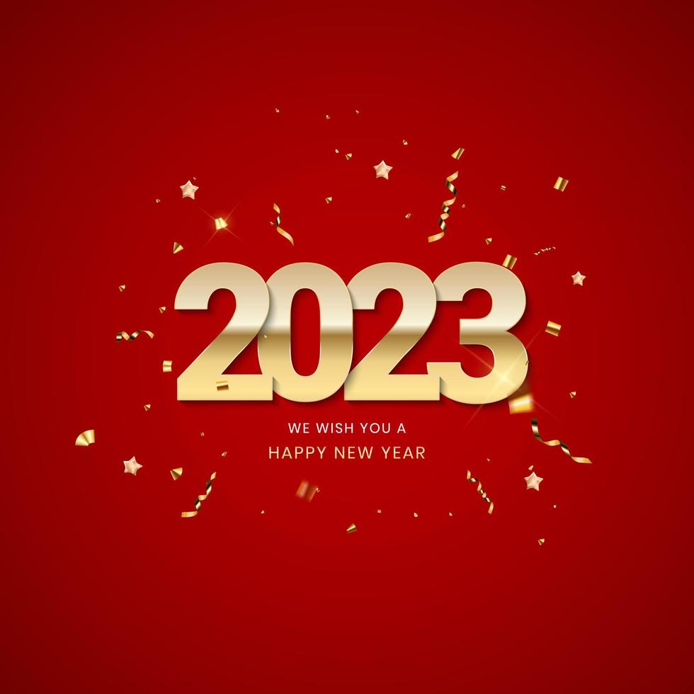 tarjeta de felicitación 2023 feliz año nuevo. ilustración vectorial vector