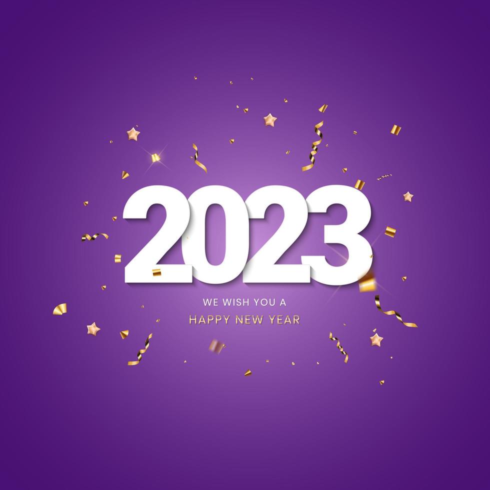 tarjeta de felicitación 2023 feliz año nuevo. ilustración vectorial vector