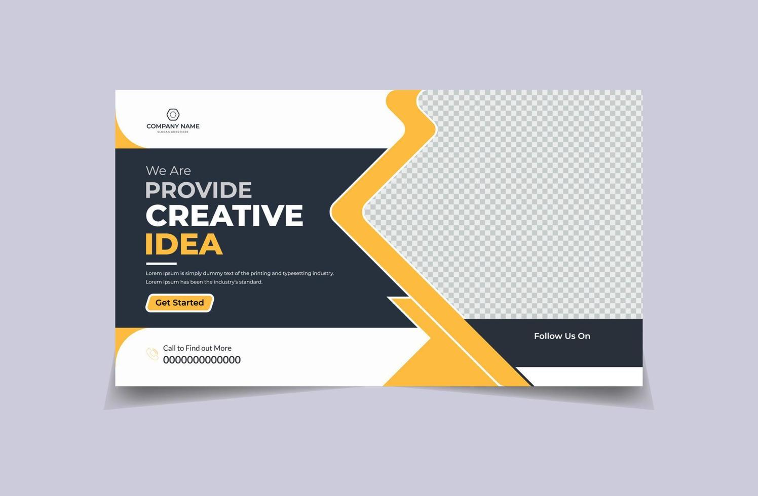 corporate video thumbnail template design vector